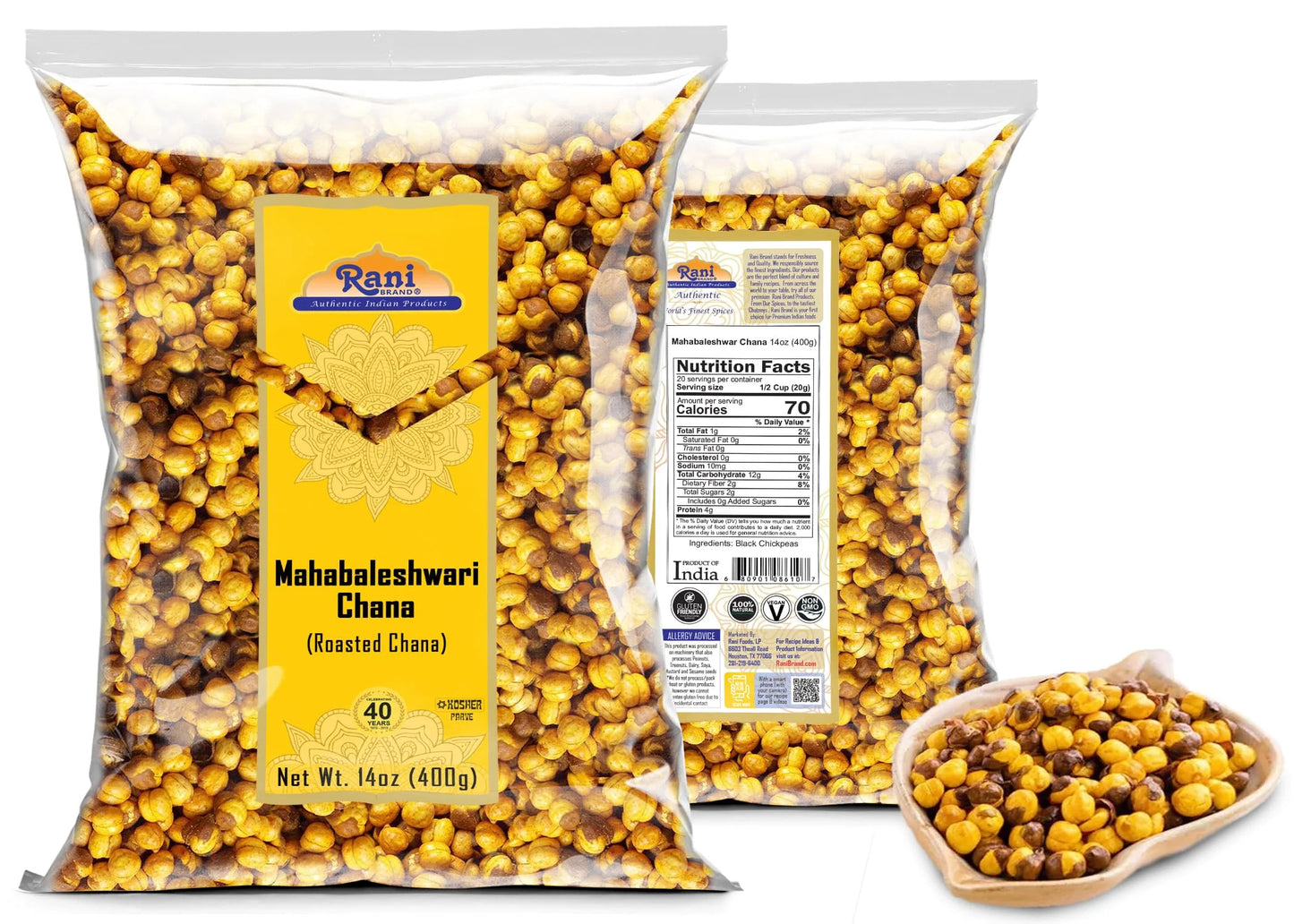 Rani Mahabaleshwari Chana 14Oz (400G) ~ All Natural | Gluten Friendly | NON-GMO | Kosher | Vegan