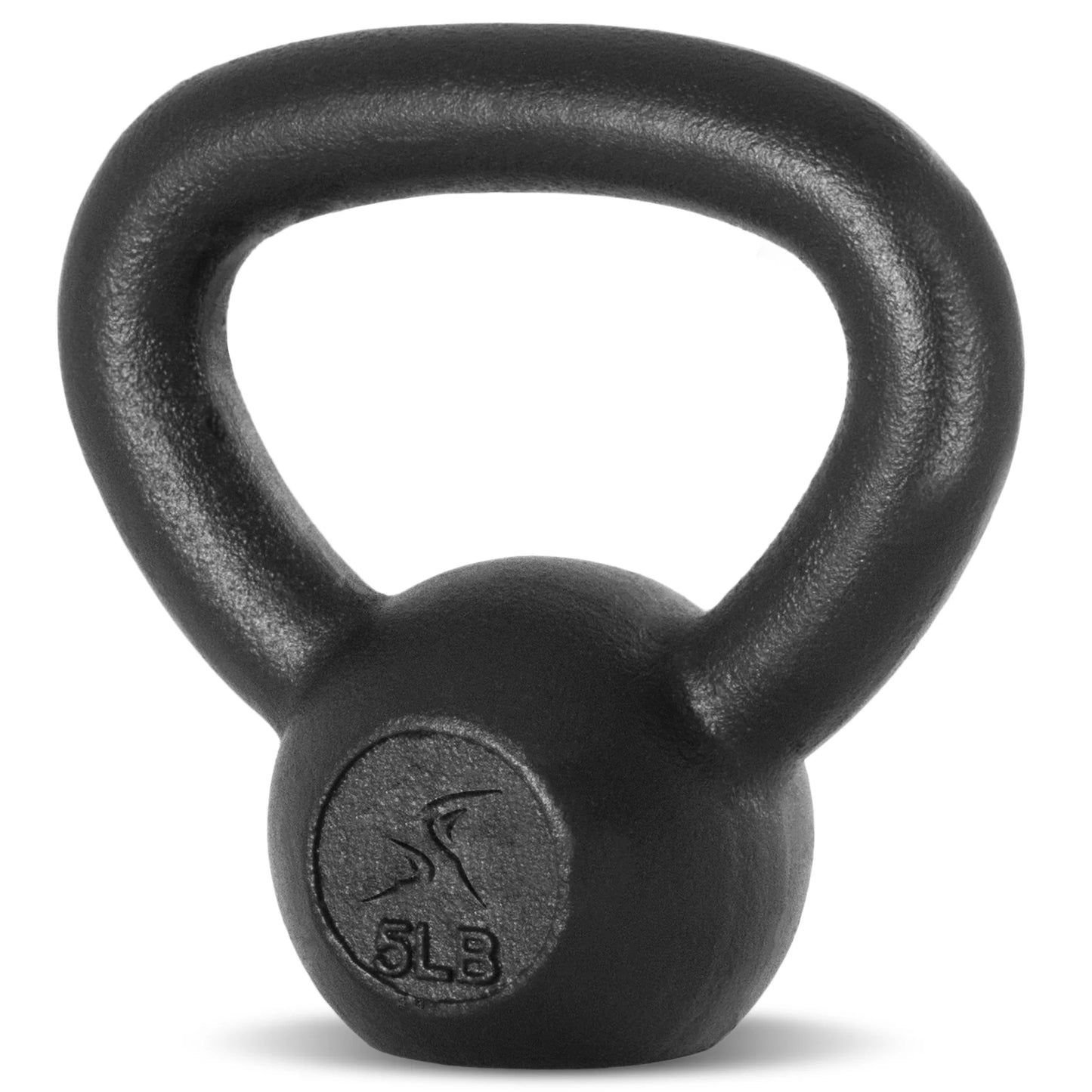 Solid Cast Iron Kettlebell, Black, 5 Lbs