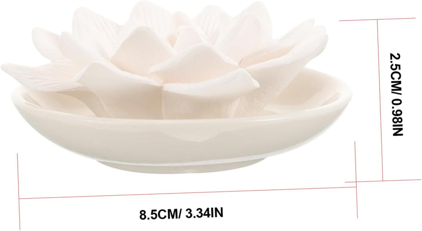 Diffusers for Essential Oils - Passive Diffuser Essential Oil Diffuser Flower Shape Perfume Diffuser Stone for Car, Home, Bedroom, Bathroom, White Butterfly and Lotus, Plaster, 3.34X3.34X0.98Inch