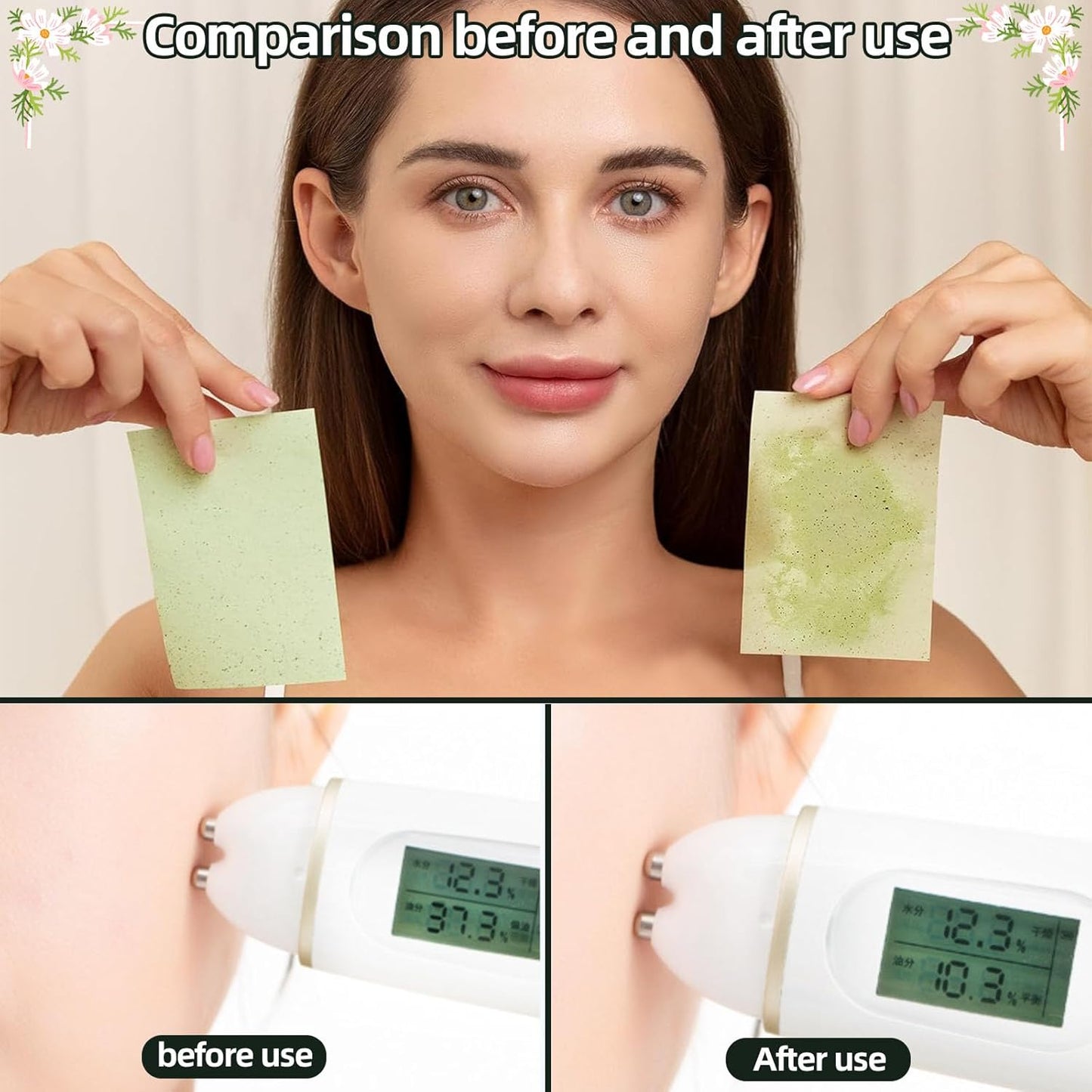 500 Pieces Facial Oil Blotting Paper Facial Skin Care Oil Control Film Oil Absorbing Sheets