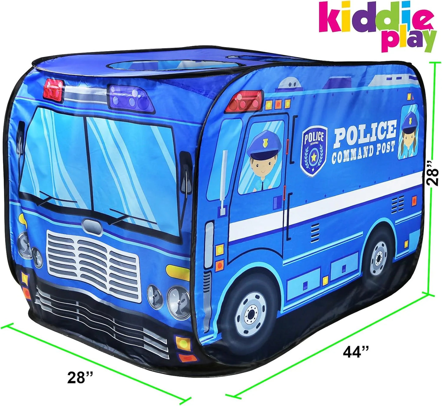 Police Car Pop up Play Tent, Indoor/Outdoor Playhouse for Kids Boys and Girls