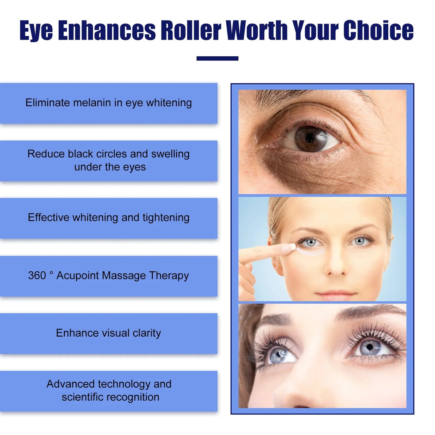 Anti Dark Circles Eye Serum Anti-Fatigue Dark Circles Fade Fine Lines under the Eyes Remove Eye Bags Puffiness Eye Massager Care