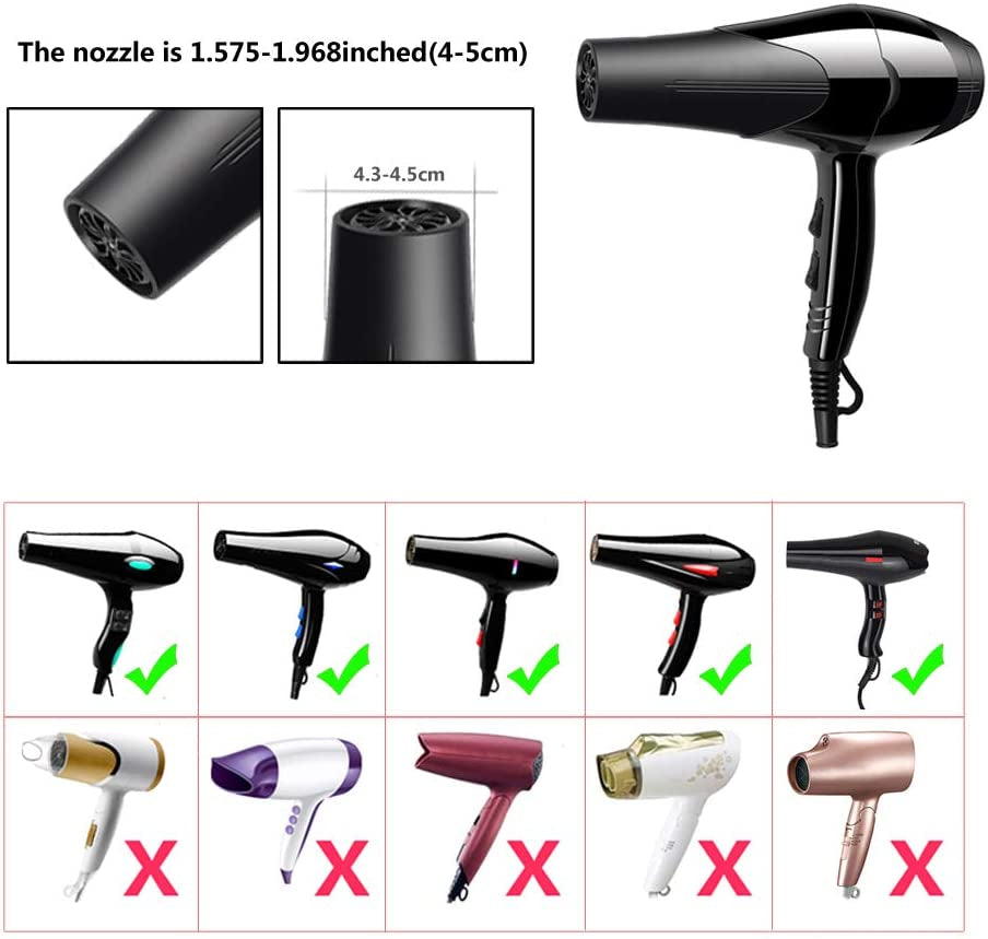 Universal Collapsible Hair Dryer Diffuser Attachment- Salon Grade Tool,Lightweight Foldable Portable Travel Folding Design Fit Most of Blow Dryers-Black