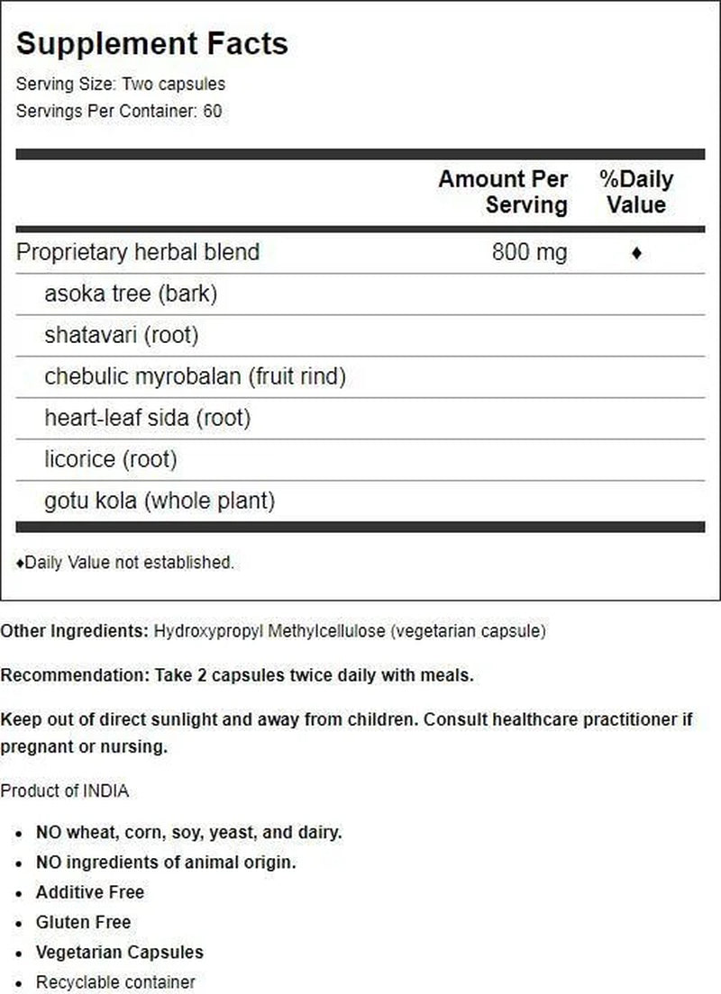 Menocare with Shatavari for Multi-Symptom Menopause Relief, 120 Capsules