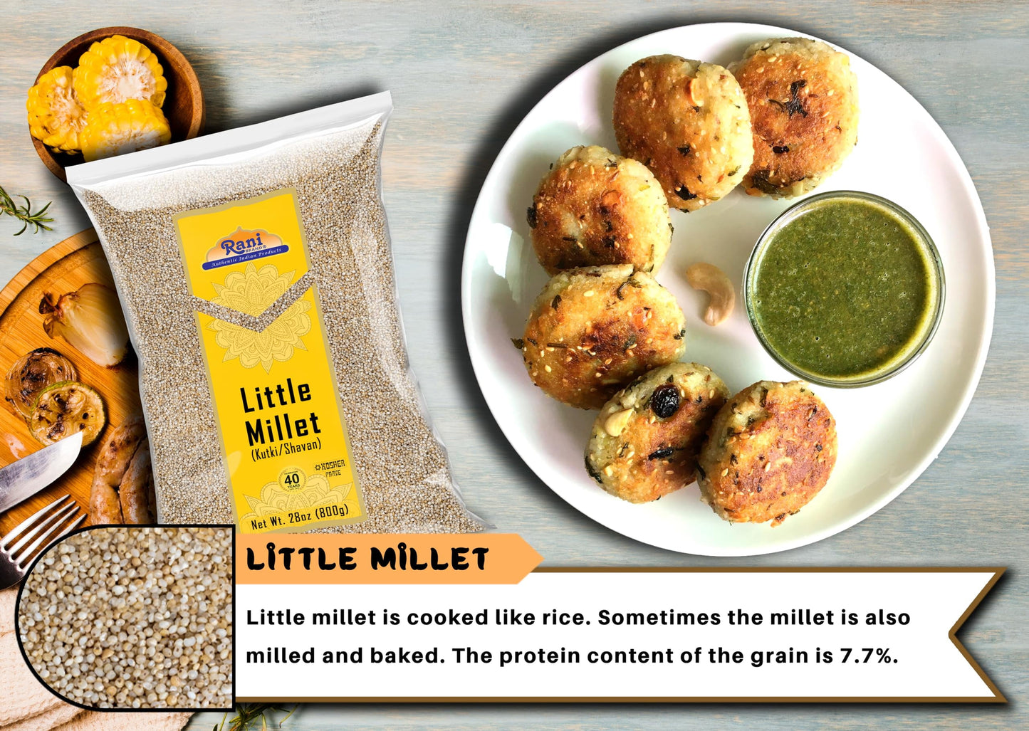 Rani Little Millet (Panicum Sumatrense) Whole Ancient Grain Seeds 28Oz (800G) ~ All Natural | Gluten Friendly | NON-GMO | Kosher | Vegan | Indian Origin | Kutki / Shavan / Saamai / Sama Kannada