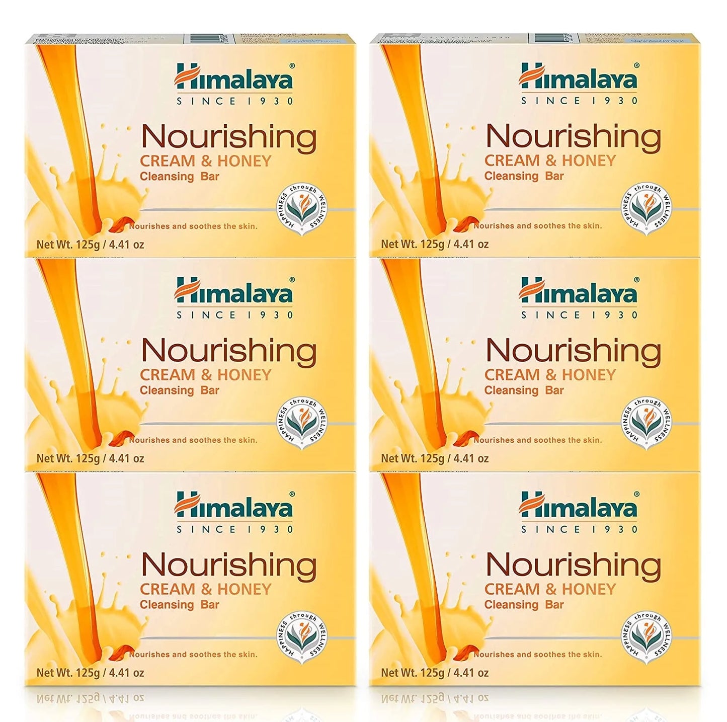 Nourishing Cream & Honey Cleansing Bar, Face and Body Soap for Soft Skin, 4.41 Oz, 6 Pack