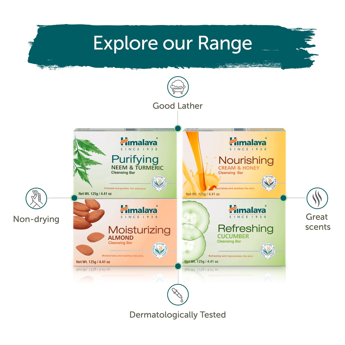 Nourishing Cream & Honey Cleansing Bar, Face and Body Soap for Soft Skin, 4.41 Oz, 6 Pack