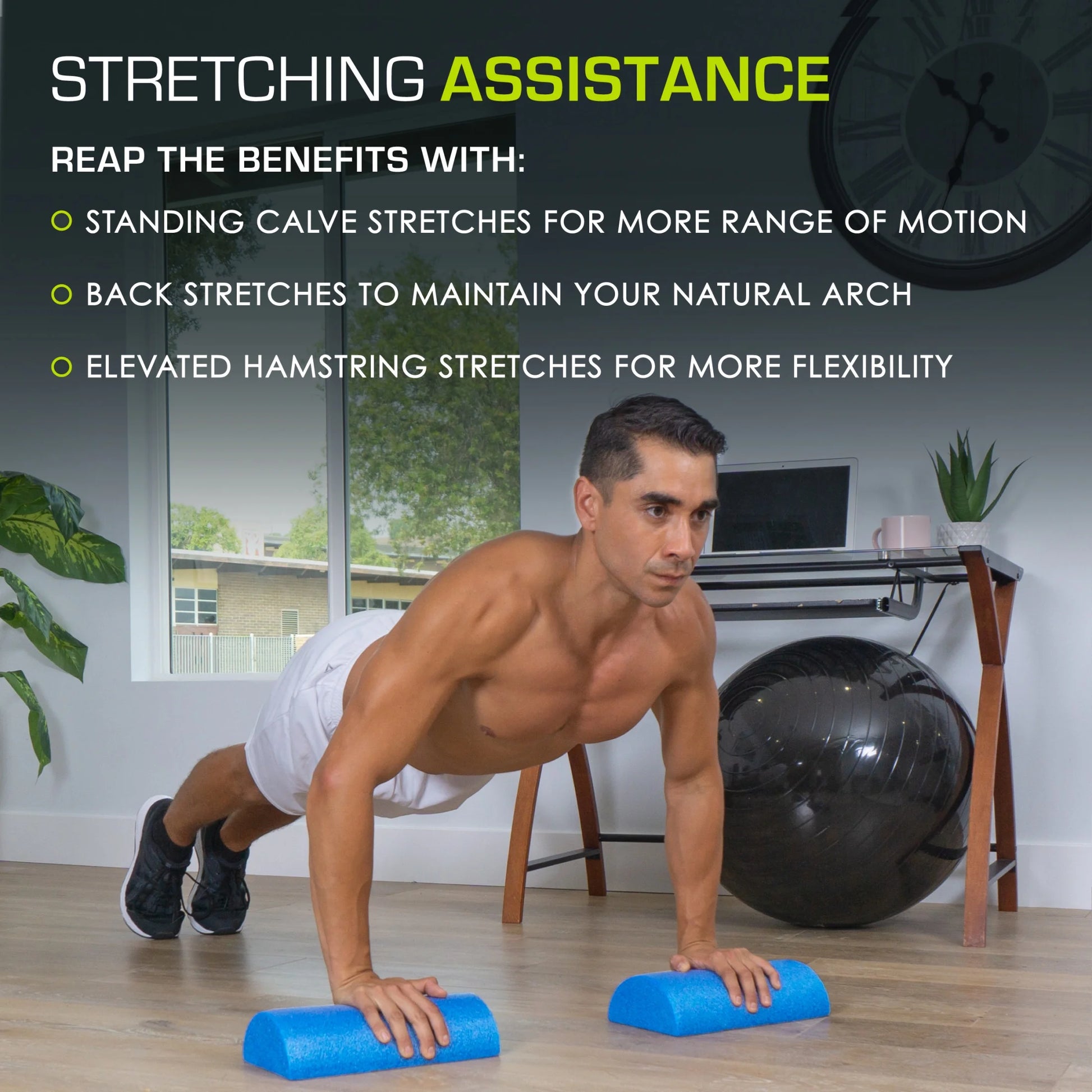 Flex Foam Rollers, Full and Half, 36"L or 12"L for Muscle Therapy (MFR), Core Stabilization and Balance Exercises