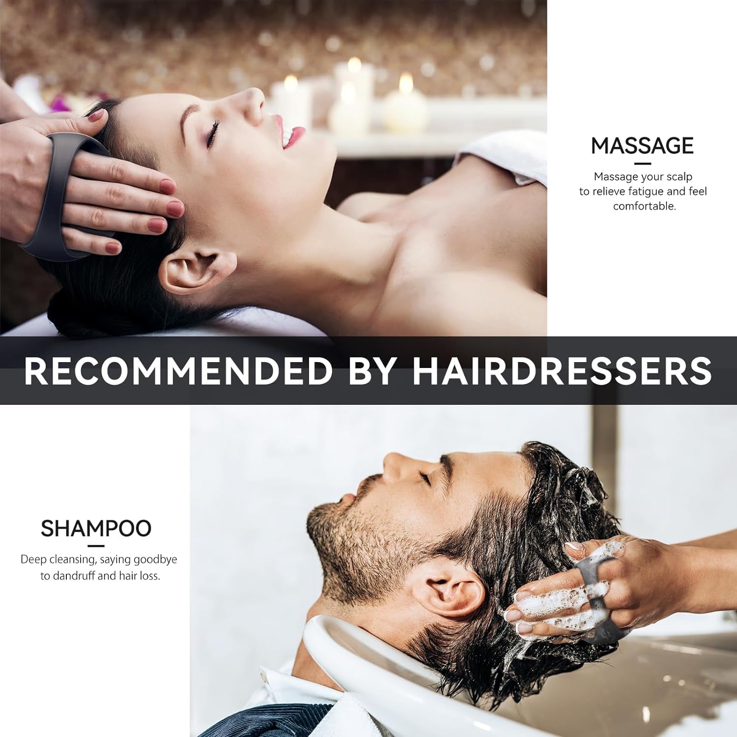 38 Finger Enlarged Scalp Massager Hair Growth,Head Massager,Silicone Scalp Brush Shampoo Brush for Hair Care,Scalp Scrubber,Hair Brush Wet Dry Comb,Scalp Exfoliator for Men Women,1 Pack,Black
