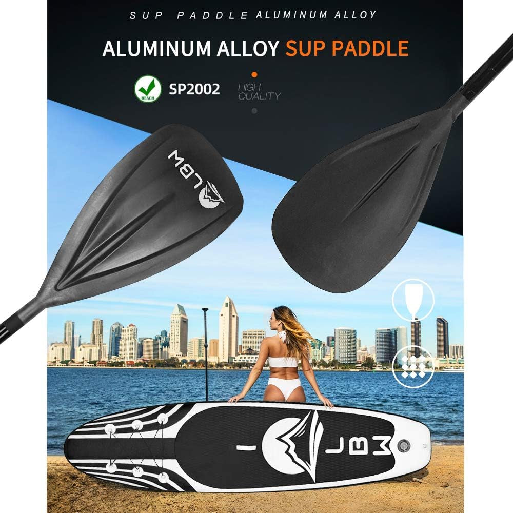 Stand up Paddle Board Paddle - 3 Pieces Adjustable Aluminium Alloy Floating SUP Paddle with Storage Bag, Portable Durable Oars