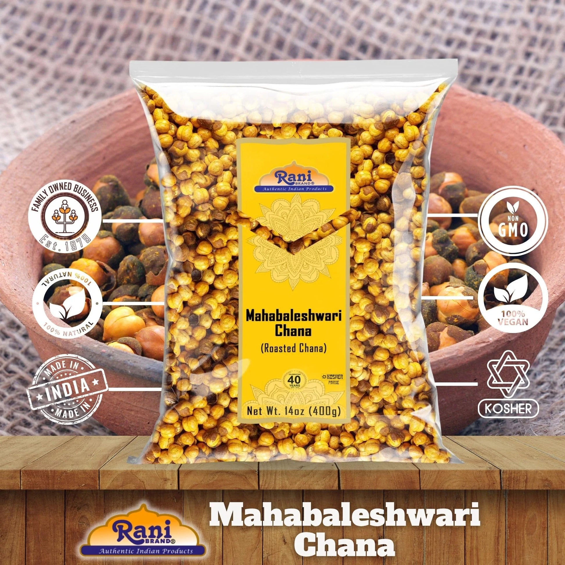 Rani Mahabaleshwari Chana 14Oz (400G) ~ All Natural | Gluten Friendly | NON-GMO | Kosher | Vegan