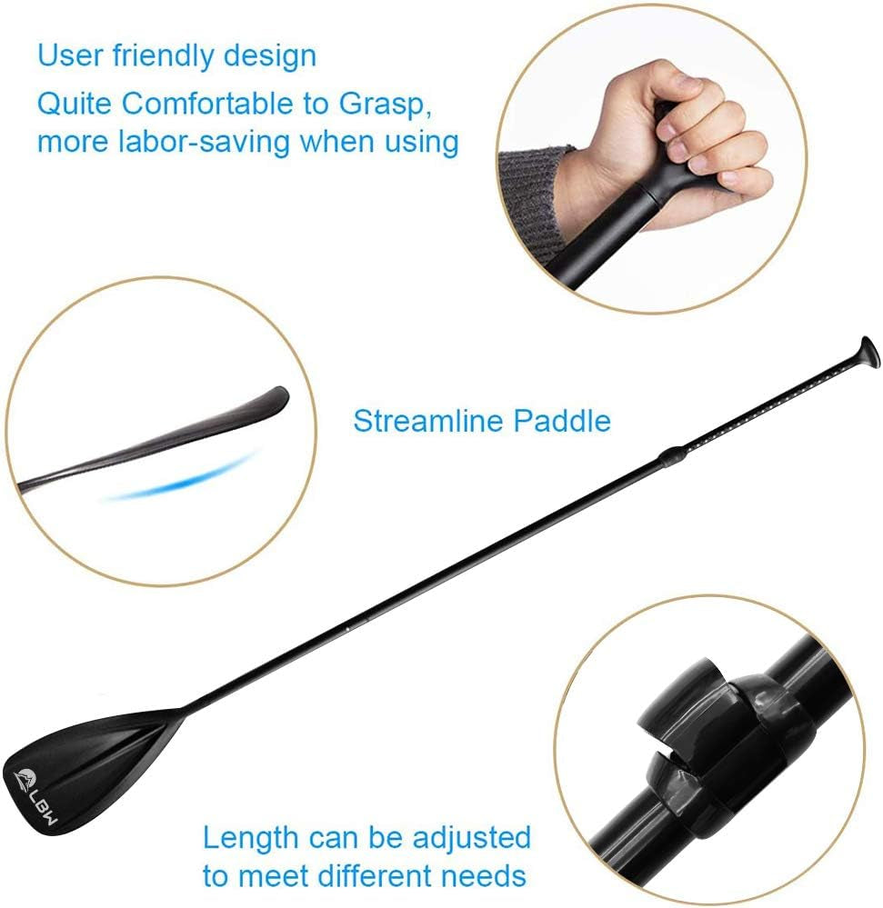 Stand up Paddle Board Paddle - 3 Pieces Adjustable Aluminium Alloy Floating SUP Paddle with Storage Bag, Portable Durable Oars