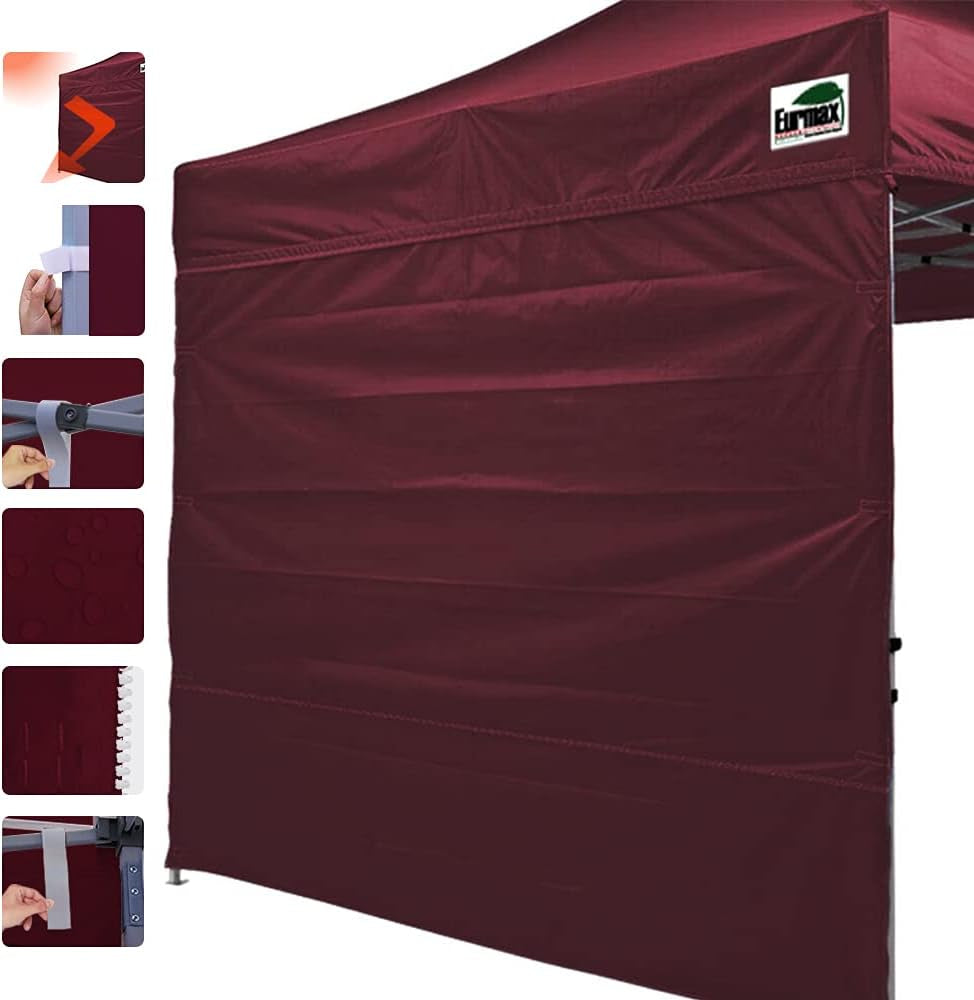 USA Instant Canopy Sunwall Tent Sidewalls for 10X10 Pop up Canopy Tent,1 Pack Sidewall Only (Burgundy)