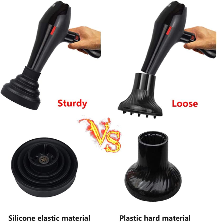 Universal Collapsible Hair Dryer Diffuser Attachment- Salon Grade Tool,Lightweight Foldable Portable Travel Folding Design Fit Most of Blow Dryers-Black