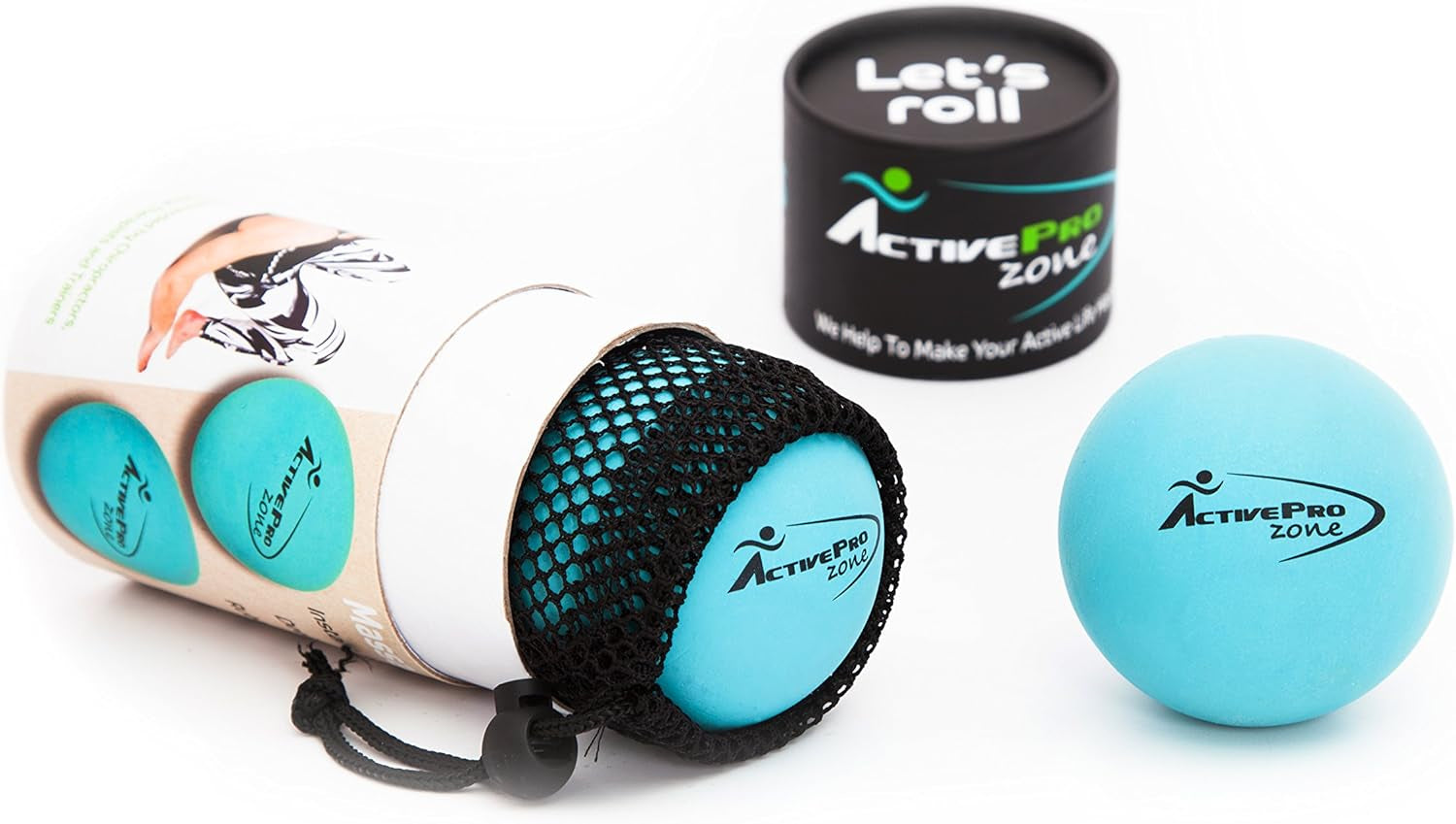 Massage Therapy Balls by  ● Best 4 Deep Pressure, Trigger Point, Myofascial Release & Physical Therapy ● Used in Yoga, Pilates ● Instant Tension & Pain Relief ● Relax Sore Muscles ● Set of 2 Extra Firm Rubber Balls Sized Ø2¾ʺ W/Mesh Bag
