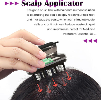 Scalp Massager, Scalp Applicator Comb, Hair Brush for Hair Oil Serum - Relaxing Head Massage, Precise Application, and Hair Growth (Gold)
