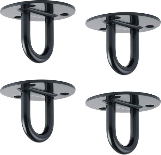 Stainless Steel Black Ceiling Hooks Hammock Swing Hook Hanger Heavy Duty Eyebolt Hanging Kit,Dd004B-4P Pack of 4