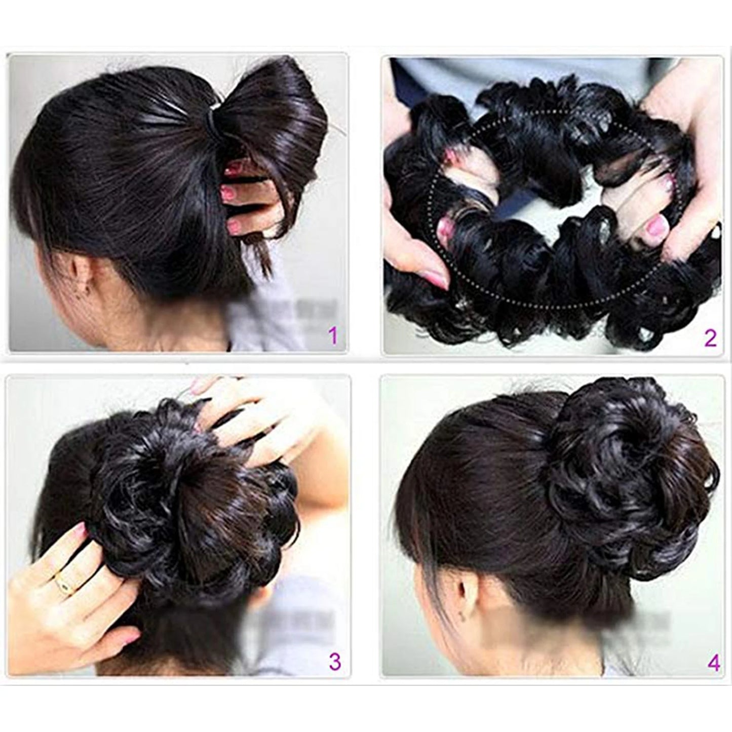 Elegant Woman Donut Ponytail Synthetic Hair Pieces and Buns Big Hair Messy Dish Hair Bun Ponytail Extensions Chignon
