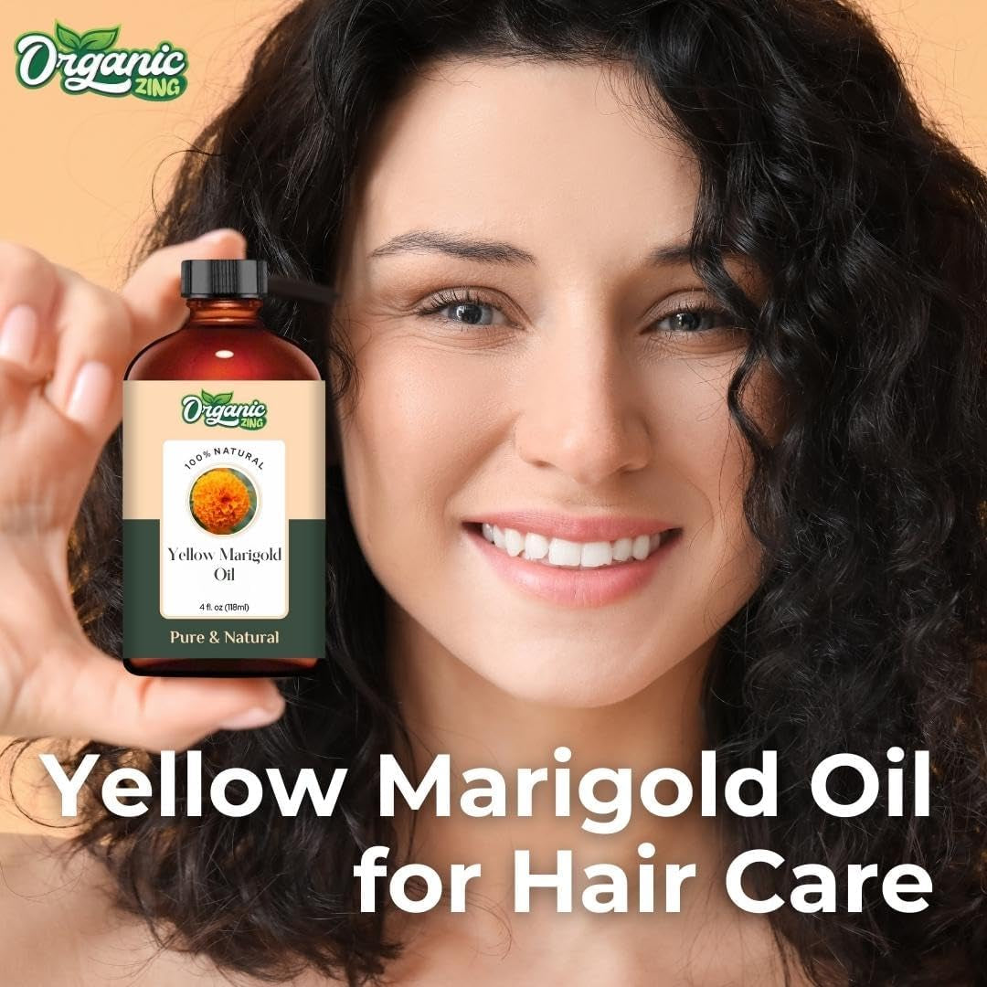 Yellow Marigold (Tagetes Erecta) Oil | Pure & Natural Essential Oil for Aroma, Diffusers & Skincare - 118Ml/3.99Fl Oz