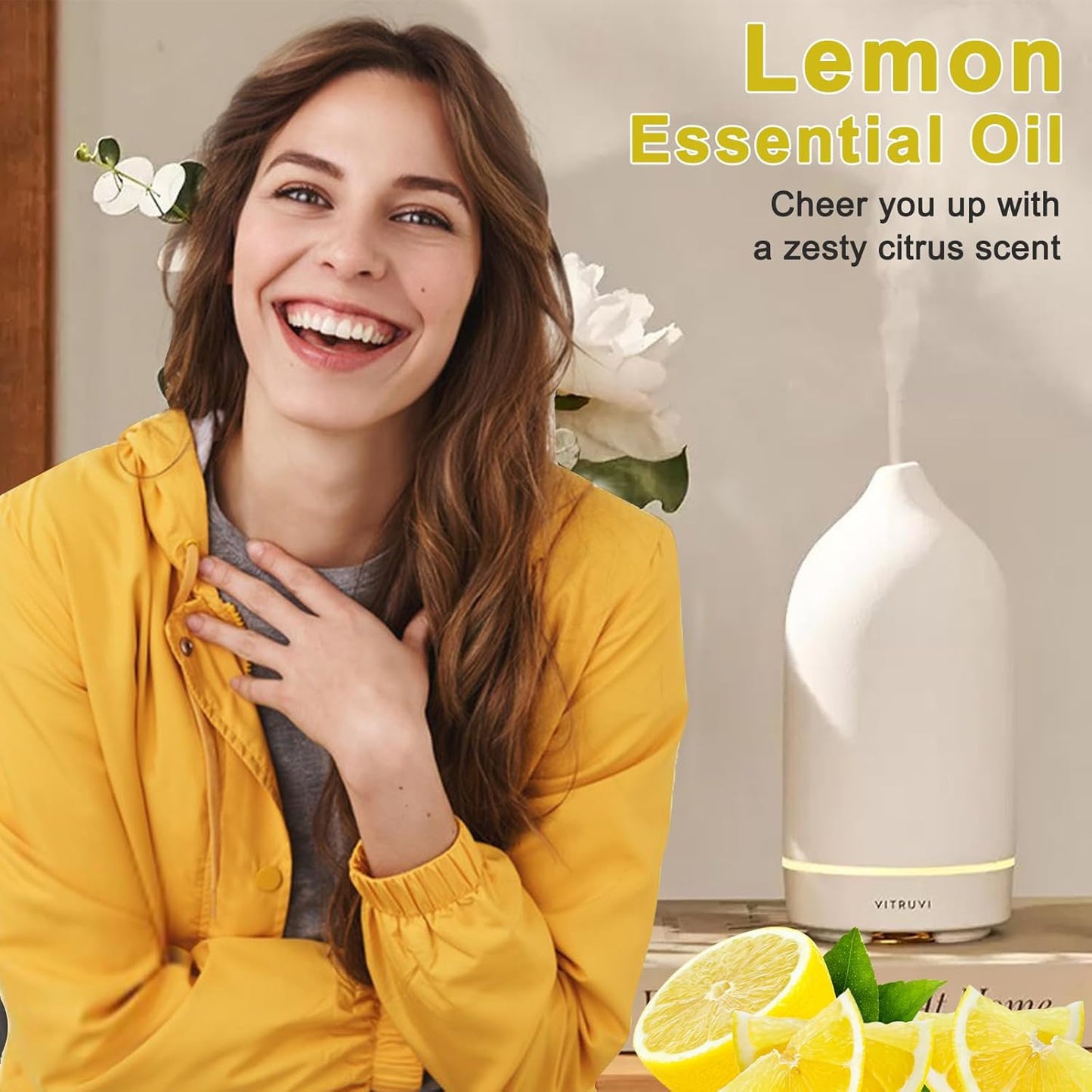 Lemon Essential Oil 100ML, 100% Pure, 3.38 Fl Oz Aromatherapy Oil 100ML for Diffuser, Massage