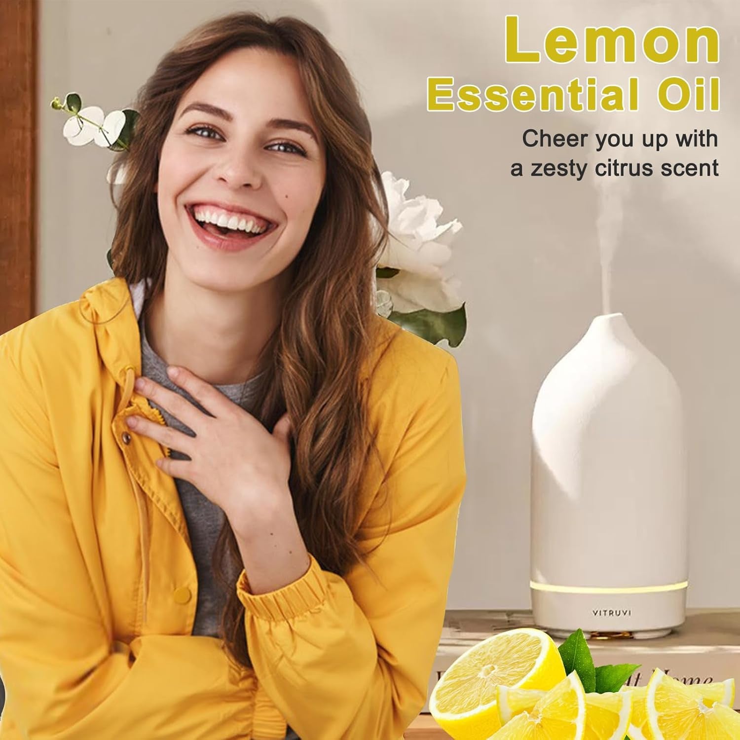 Lemon Essential Oil 100ML, 100% Pure, 3.38 Fl Oz Aromatherapy Oil 100ML for Diffuser, Massage