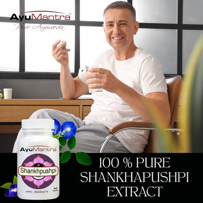Shankhpushpi Tablets - 1000Mg, 90 Tablets | Supports Healthy Nervous System & Cognitive Function | USDA Non-Gmo, Vegan, Gluten-Free