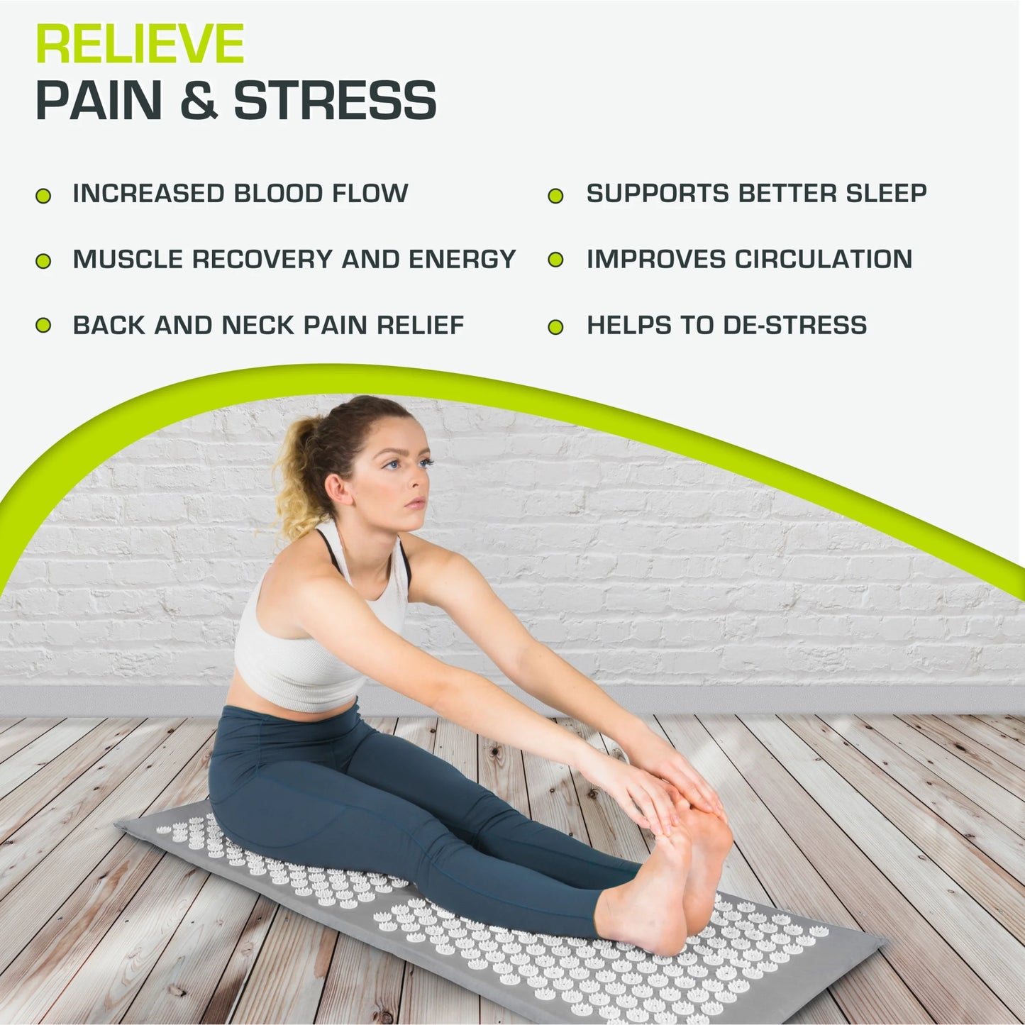 Acupressure Mat and Pillow Set for Back/Neck Pain Relief and Muscle Relaxation
