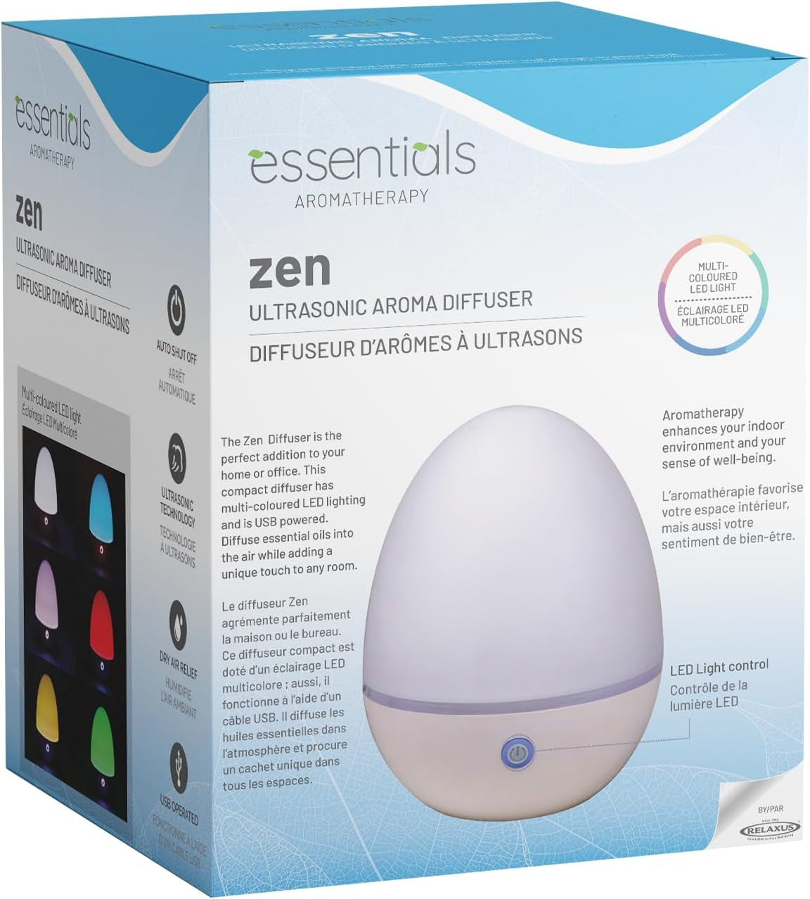 Mini Zen Ultrasonic Diffuser with Color-Changing Lights and Auto Shut-Off - 100Ml