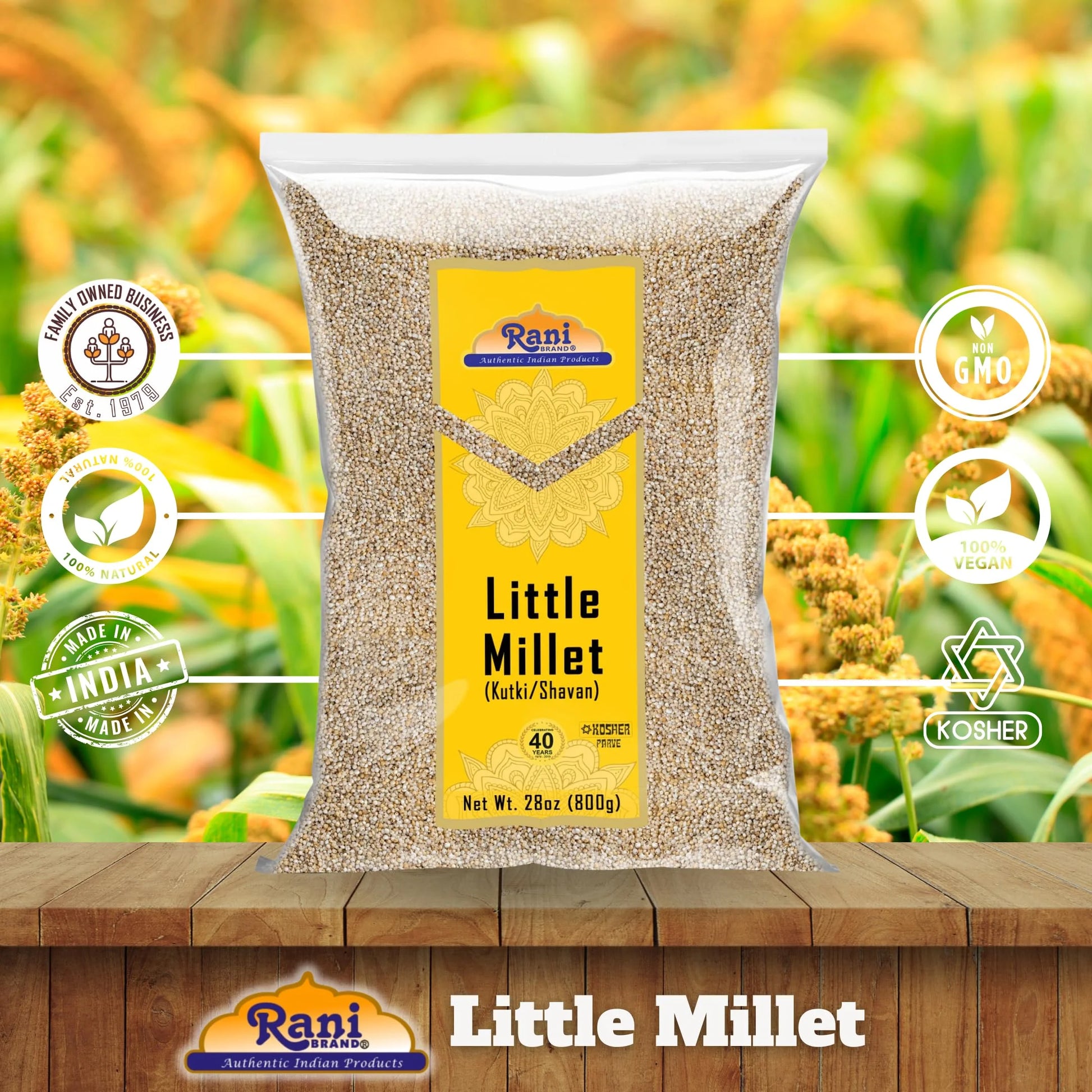 Rani Little Millet (Panicum Sumatrense) Whole Ancient Grain Seeds 28Oz (800G) ~ All Natural | Gluten Friendly | NON-GMO | Kosher | Vegan | Indian Origin | Kutki / Shavan / Saamai / Sama Kannada