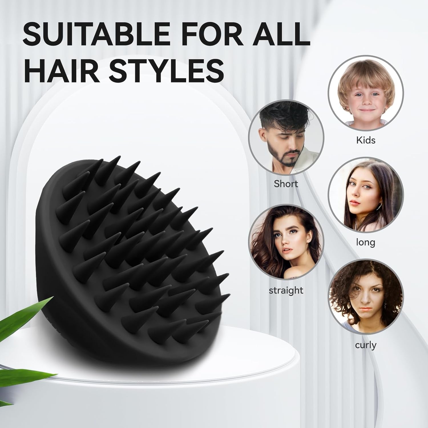 38 Finger Enlarged Scalp Massager Hair Growth,Head Massager,Silicone Scalp Brush Shampoo Brush for Hair Care,Scalp Scrubber,Hair Brush Wet Dry Comb,Scalp Exfoliator for Men Women,1 Pack,Black