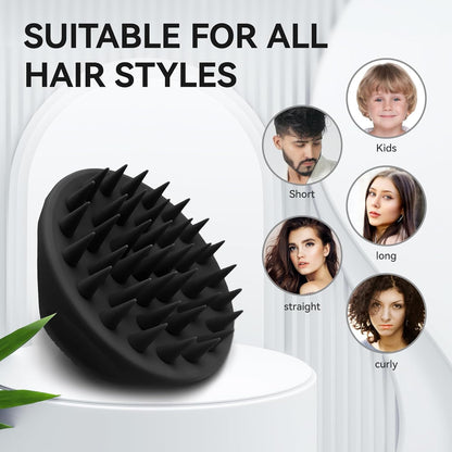38 Finger Enlarged Scalp Massager Hair Growth,Head Massager,Silicone Scalp Brush Shampoo Brush for Hair Care,Scalp Scrubber,Hair Brush Wet Dry Comb,Scalp Exfoliator for Men Women,1 Pack,Black