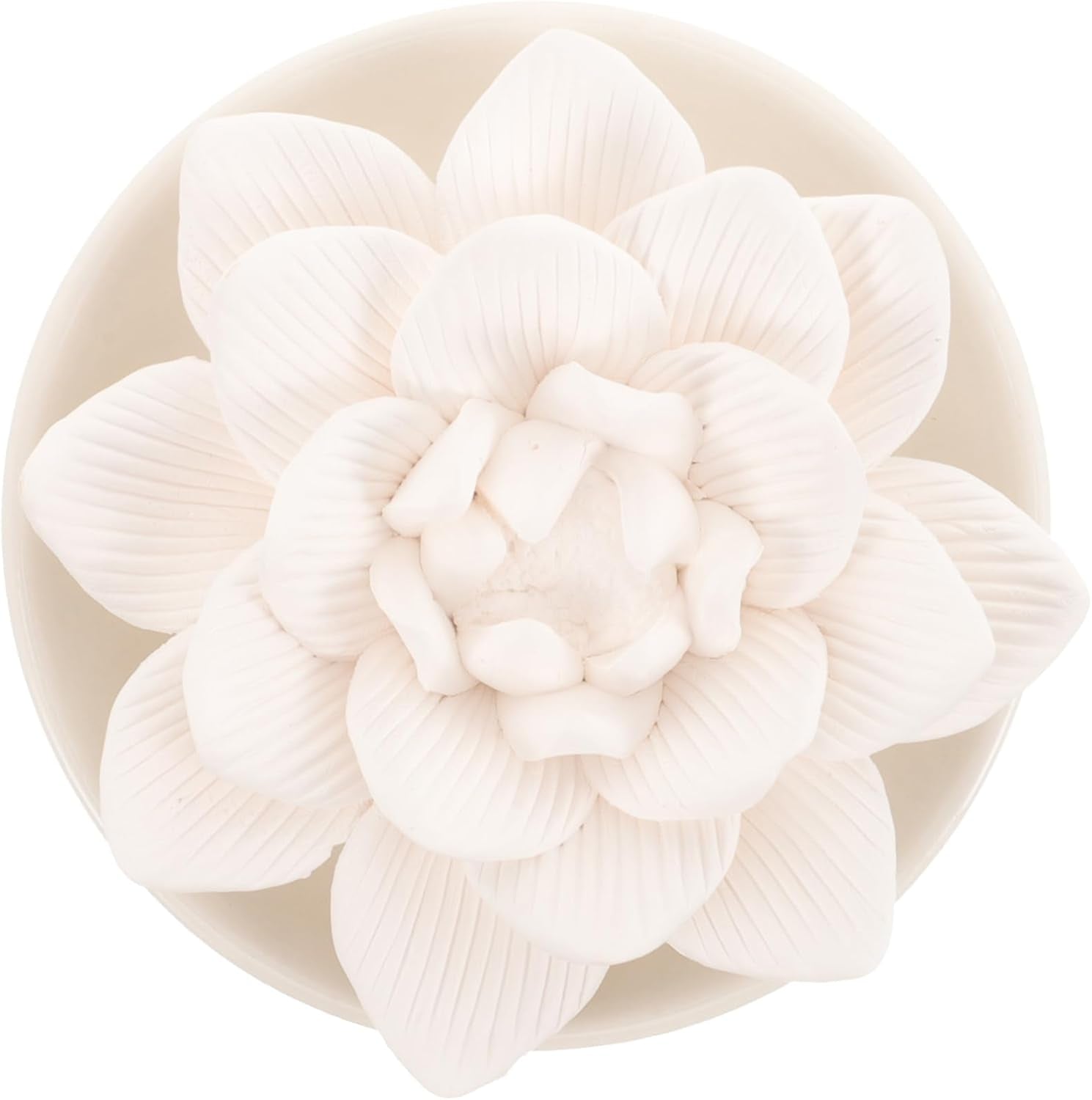 Diffusers for Essential Oils - Passive Diffuser Essential Oil Diffuser Flower Shape Perfume Diffuser Stone for Car, Home, Bedroom, Bathroom, White Butterfly and Lotus, Plaster, 3.34X3.34X0.98Inch