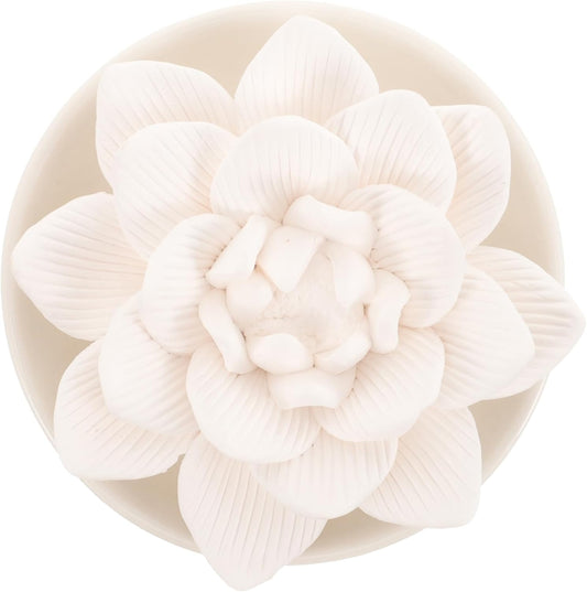 Diffusers for Essential Oils - Passive Diffuser Essential Oil Diffuser Flower Shape Perfume Diffuser Stone for Car, Home, Bedroom, Bathroom, White Butterfly and Lotus, Plaster, 3.34X3.34X0.98Inch