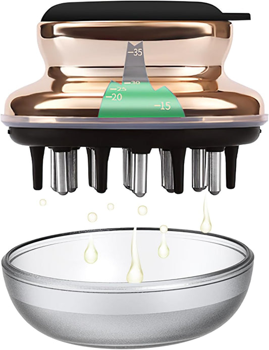 Scalp Massager, Scalp Applicator Comb, Hair Brush for Hair Oil Serum - Relaxing Head Massage, Precise Application, and Hair Growth (Gold)