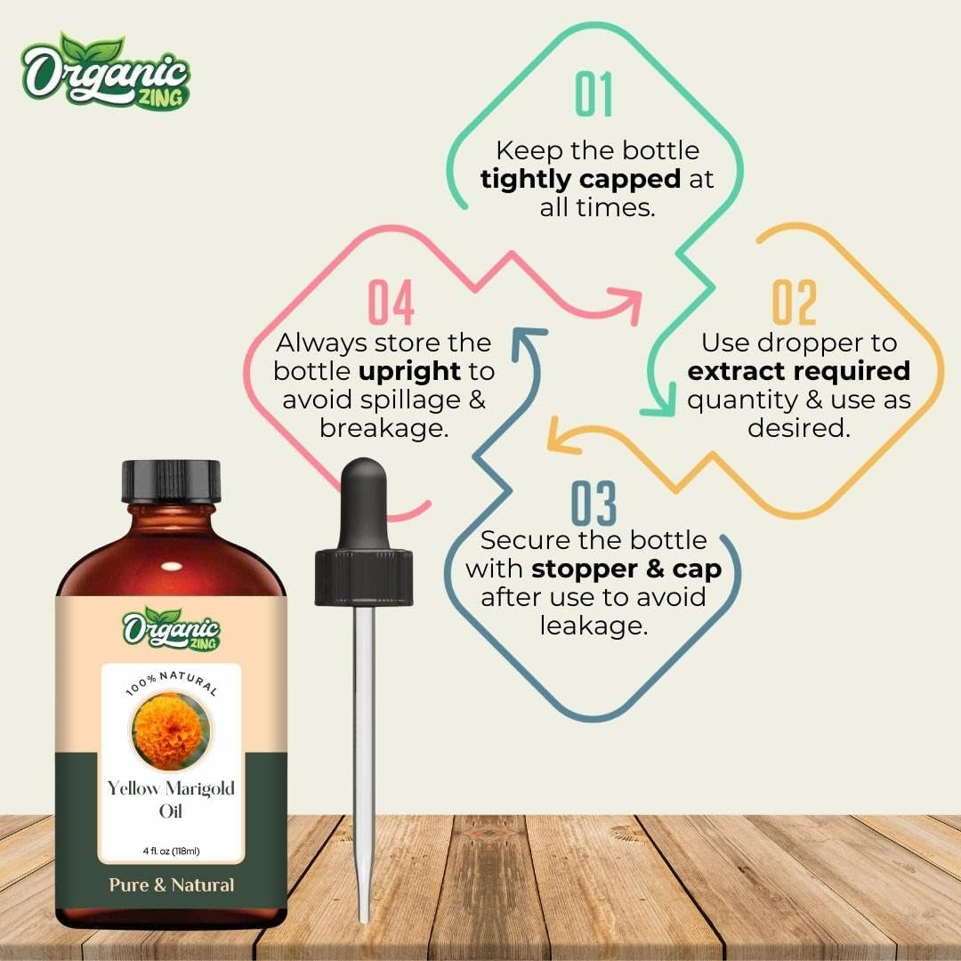 Yellow Marigold (Tagetes Erecta) Oil | Pure & Natural Essential Oil for Aroma, Diffusers & Skincare - 118Ml/3.99Fl Oz