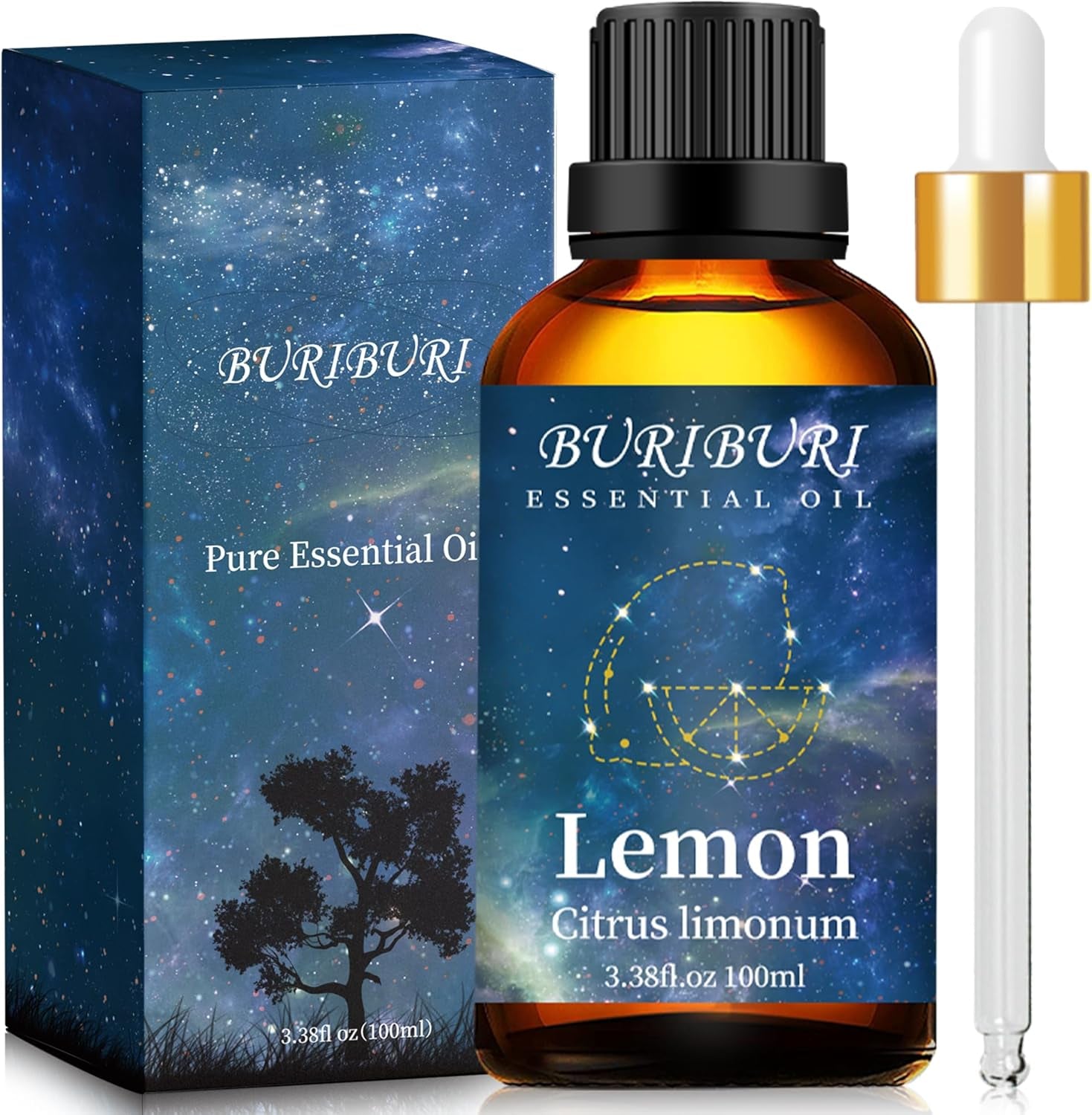 Lemon Essential Oil 100ML, 100% Pure, 3.38 Fl Oz Aromatherapy Oil 100ML for Diffuser, Massage