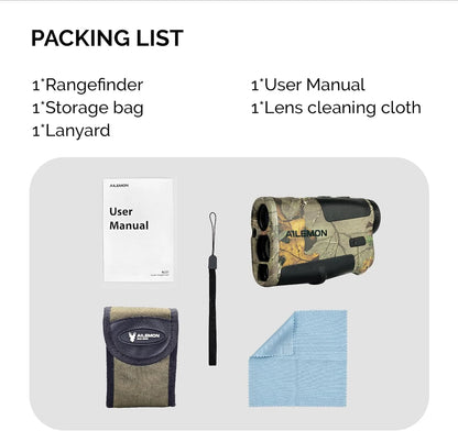 900 Yards Laser Rangefinder for Hunting Camo Range Finder with Horizontal Distance, Height AL51