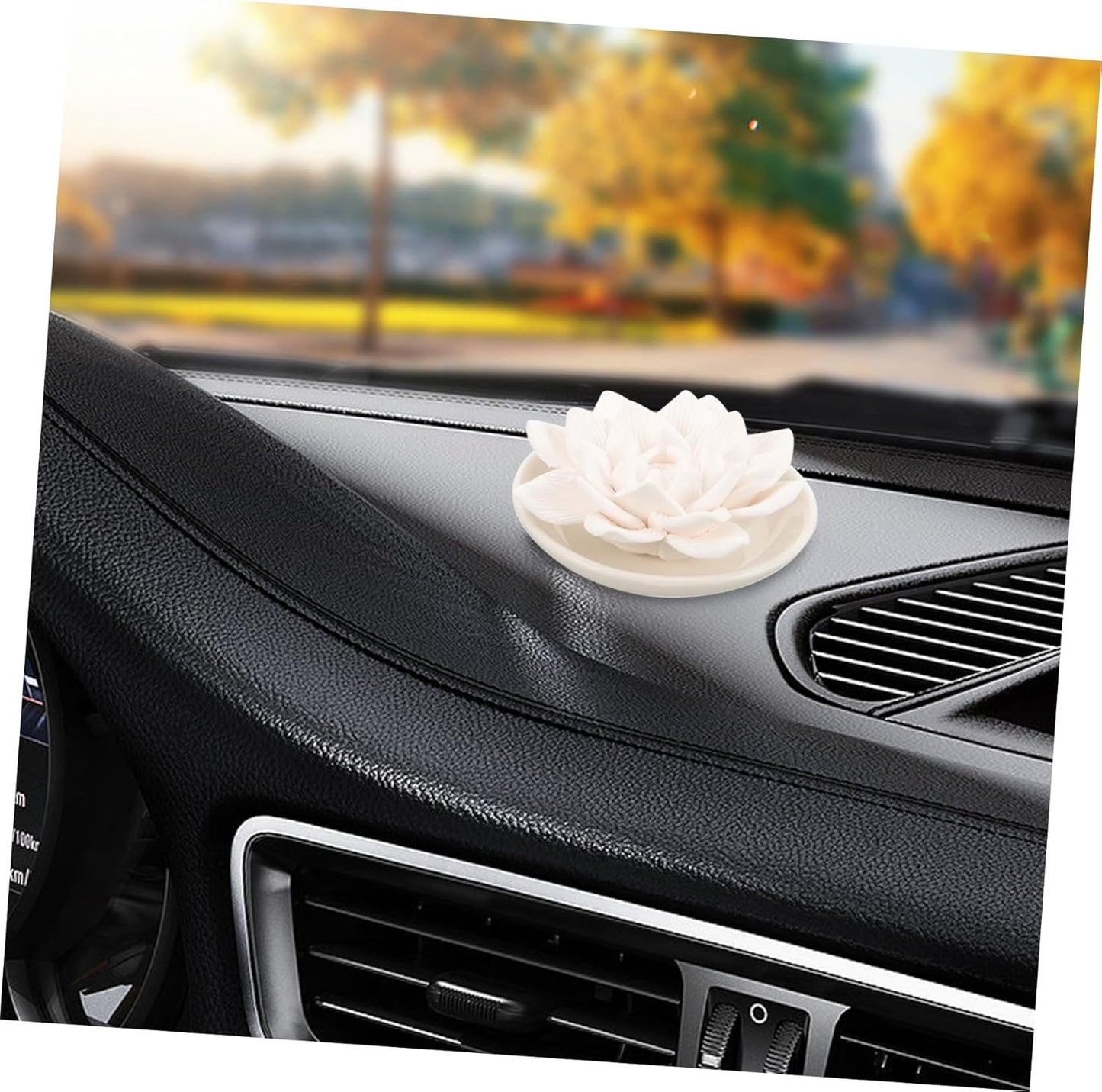 Diffusers for Essential Oils - Passive Diffuser Essential Oil Diffuser Flower Shape Perfume Diffuser Stone for Car, Home, Bedroom, Bathroom, White Butterfly and Lotus, Plaster, 3.34X3.34X0.98Inch