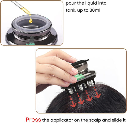 Scalp Massager, Scalp Applicator Comb, Hair Brush for Hair Oil Serum - Relaxing Head Massage, Precise Application, and Hair Growth (Gold)