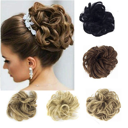 Elegant Woman Donut Ponytail Synthetic Hair Pieces and Buns Big Hair Messy Dish Hair Bun Ponytail Extensions Chignon