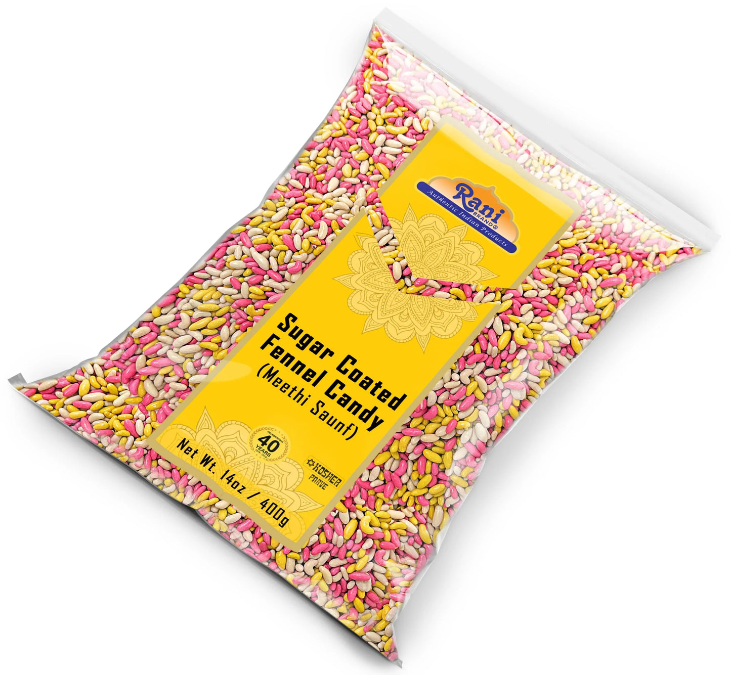 Rani Sugar Coated Fennel Candy 14Oz (400G) ~ Indian after Meal Digestive Treat | Vegan | Gluten Friendly | NON-GMO | Kosher | Indian Origin