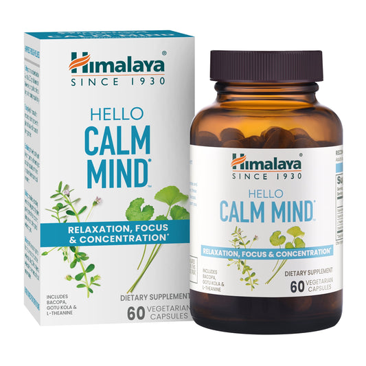 Hello Calm Mind, with Bacopa and L-Theanine, for Relaxation & Concentration, 60 Capsules