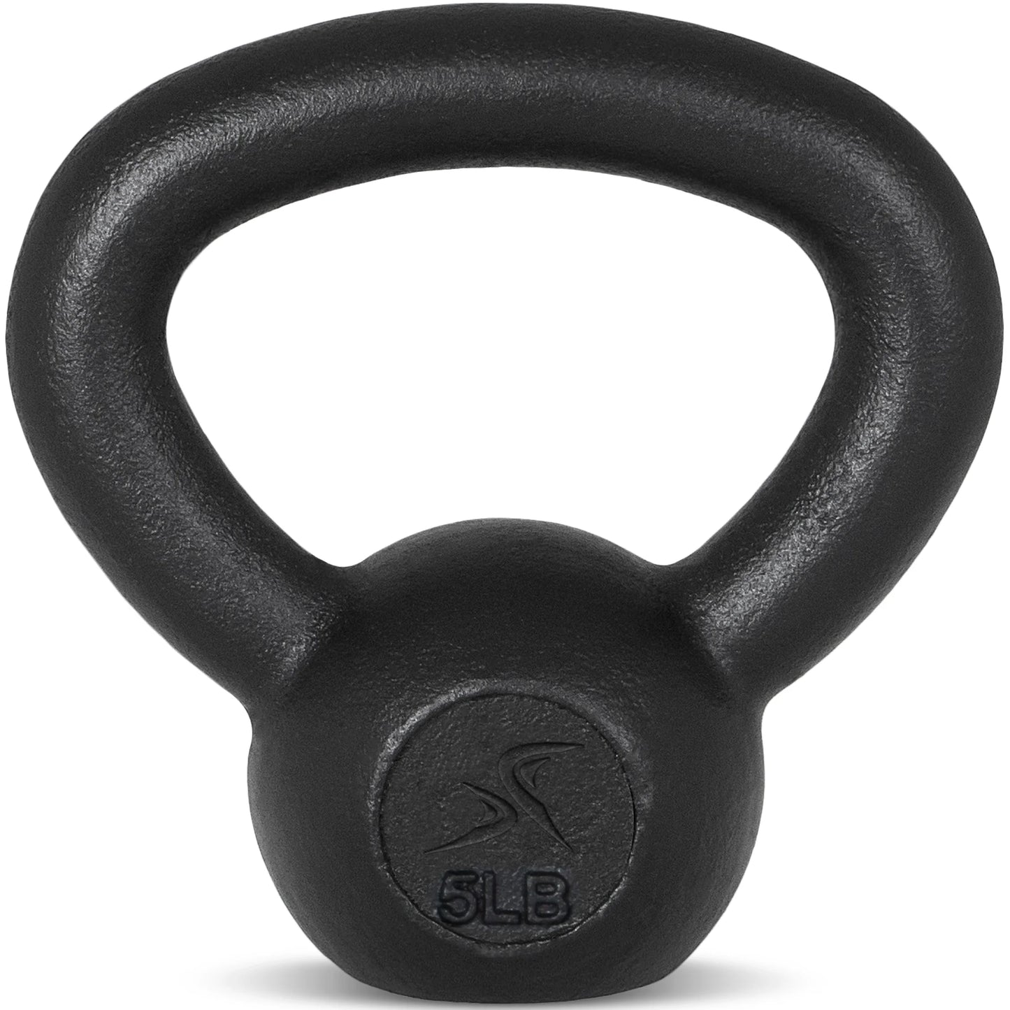 Solid Cast Iron Kettlebell, Black, 5 Lbs