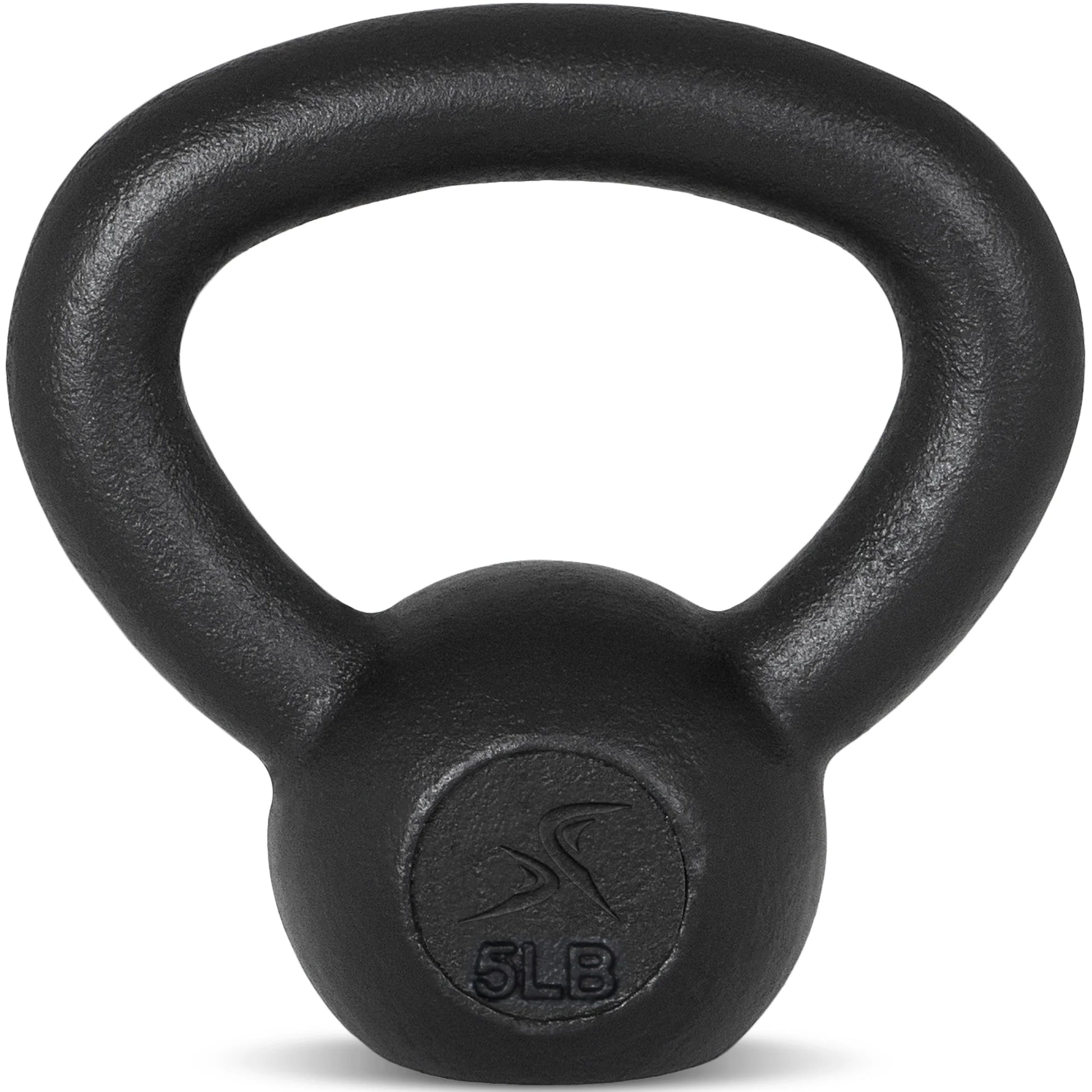 Solid Cast Iron Kettlebell, Black, 5 Lbs