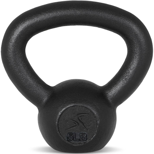 Solid Cast Iron Kettlebell, Black, 5 Lbs