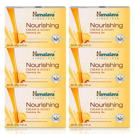 Nourishing Cream & Honey Cleansing Bar, Face and Body Soap for Soft Skin, 4.41 Oz, 6 Pack