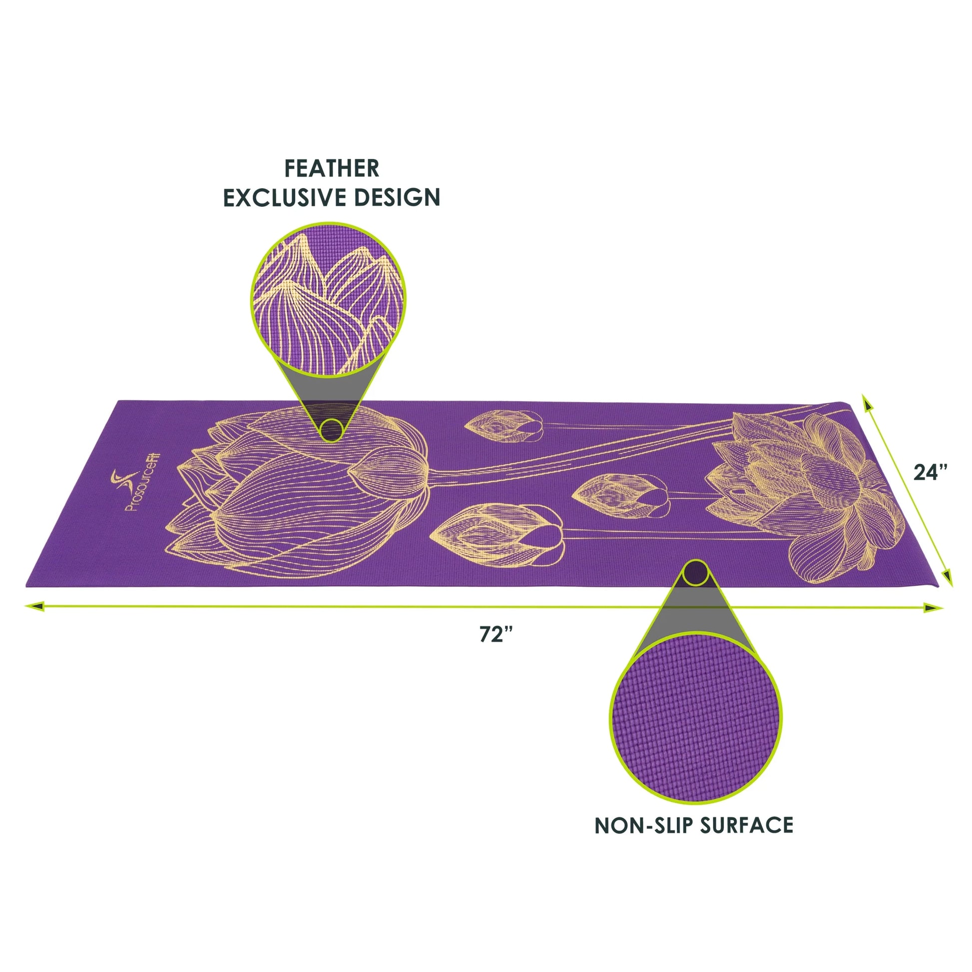 Yoga Mats 3/16 in (5Mm) Thick W/ Exclusive Printed Designs