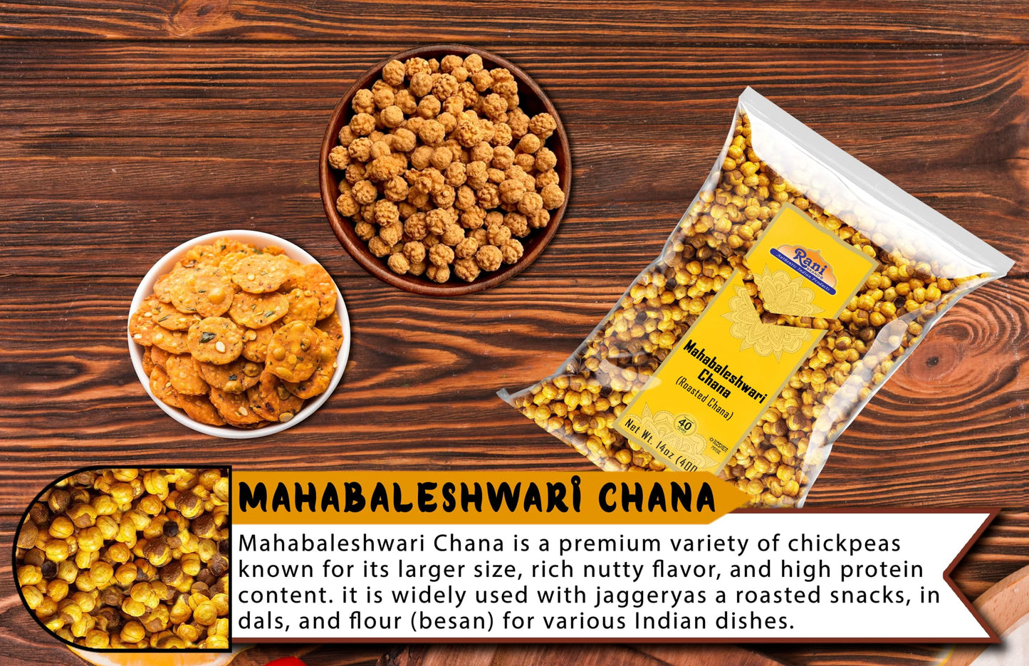 Rani Mahabaleshwari Chana 14Oz (400G) ~ All Natural | Gluten Friendly | NON-GMO | Kosher | Vegan