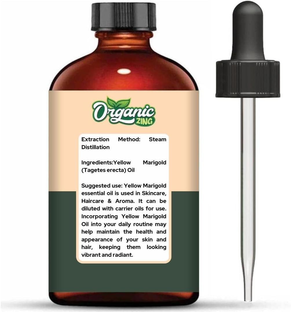 Yellow Marigold (Tagetes Erecta) Oil | Pure & Natural Essential Oil for Aroma, Diffusers & Skincare - 118Ml/3.99Fl Oz