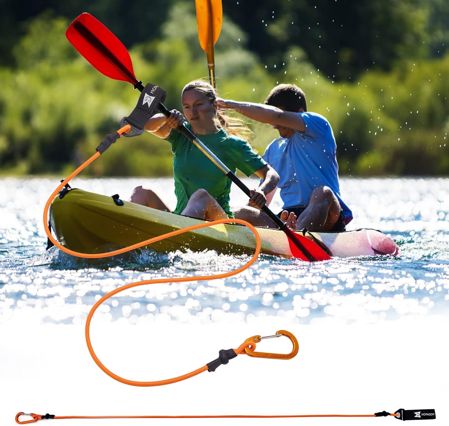 Kayak Paddle Leash, Paddle Leash Lightweight Coiled Kayak Rod Leashes for SUP Kayaking Canoing Fishing Boating